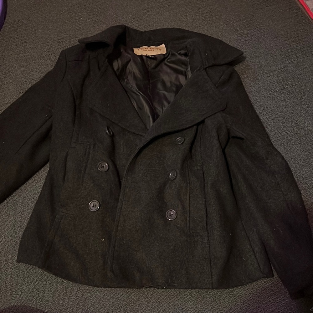 Charcoal pea coat dressy jacket